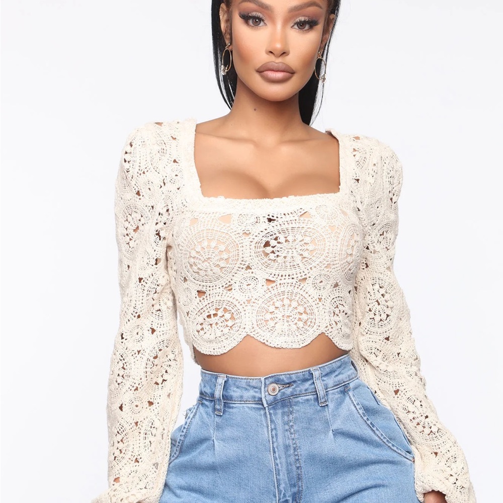 Fashion Nova No Way Crochet Cropped Top